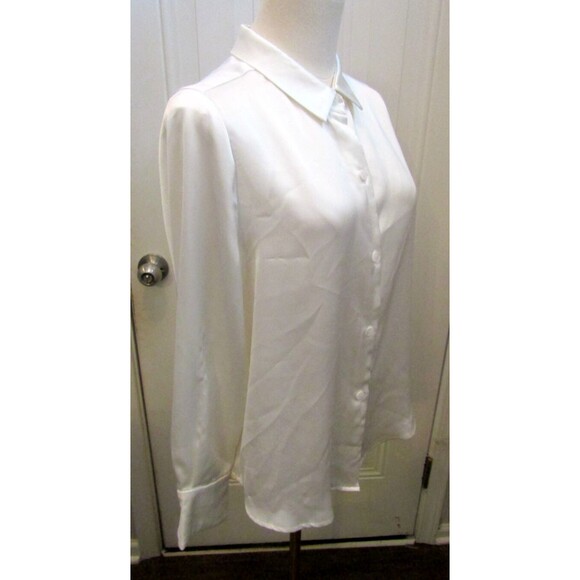 Gretchen Scott Blouse Ivory Button Front Shirt Long Sleeve Womens Size S - Picture 4 of 6